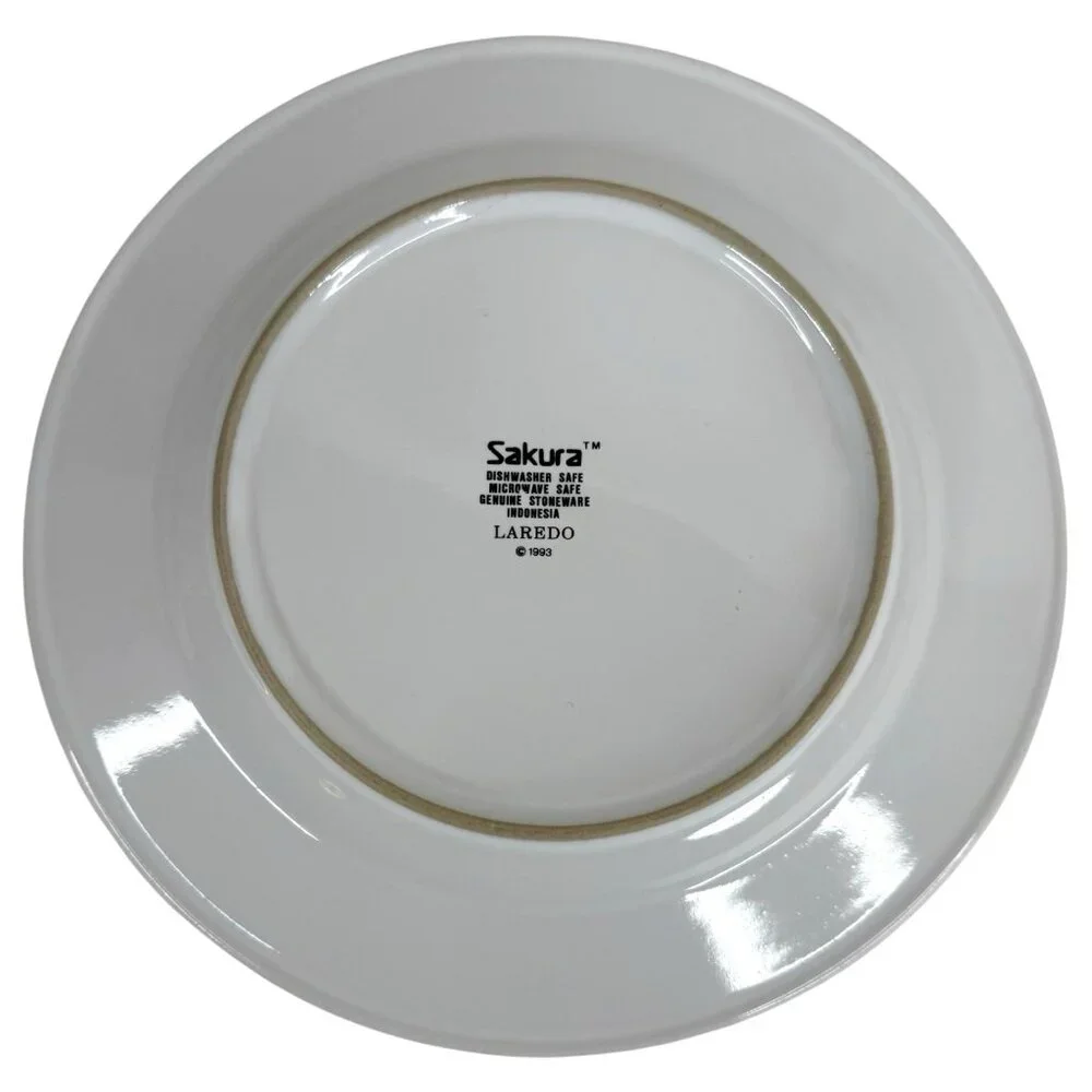 1993 Sakura LAREDO Plates Luncheon Salad‎ Cowboy Boots Hat Rope 8
